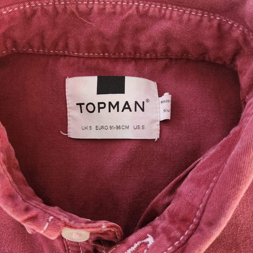 Topman burgundy Shortsleeve Button-down Shirt - Picture 2 of 10